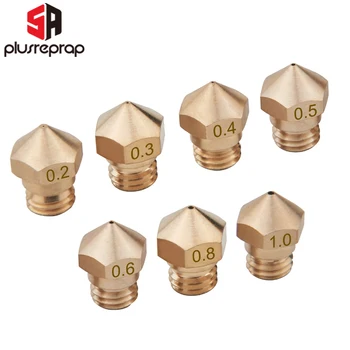 1/5PCS MK10 Messing Düse M7 Gewinde Düse 0,2mm 0,3mm 0,4mm 0,5mm 0,6mm für 1,75mm Filament 3D Drucker Teile Großhandel