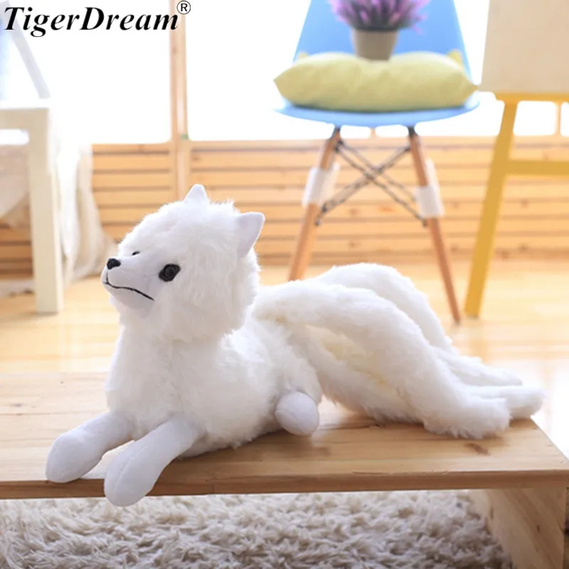 One Piece Nine Tail Fox Plush Toys Soft PP Cotton Stuffed Animals Dolls Sleeping Pillows For Children Birthday Present 2 Size