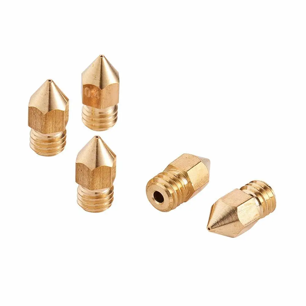 30mm Throat Tube + 5pcs 0.4mm Brass Extruder Nozzle + 5pcs Heater Blocks Hotend For Mk8 Makerbot Anet A8 3d Printer