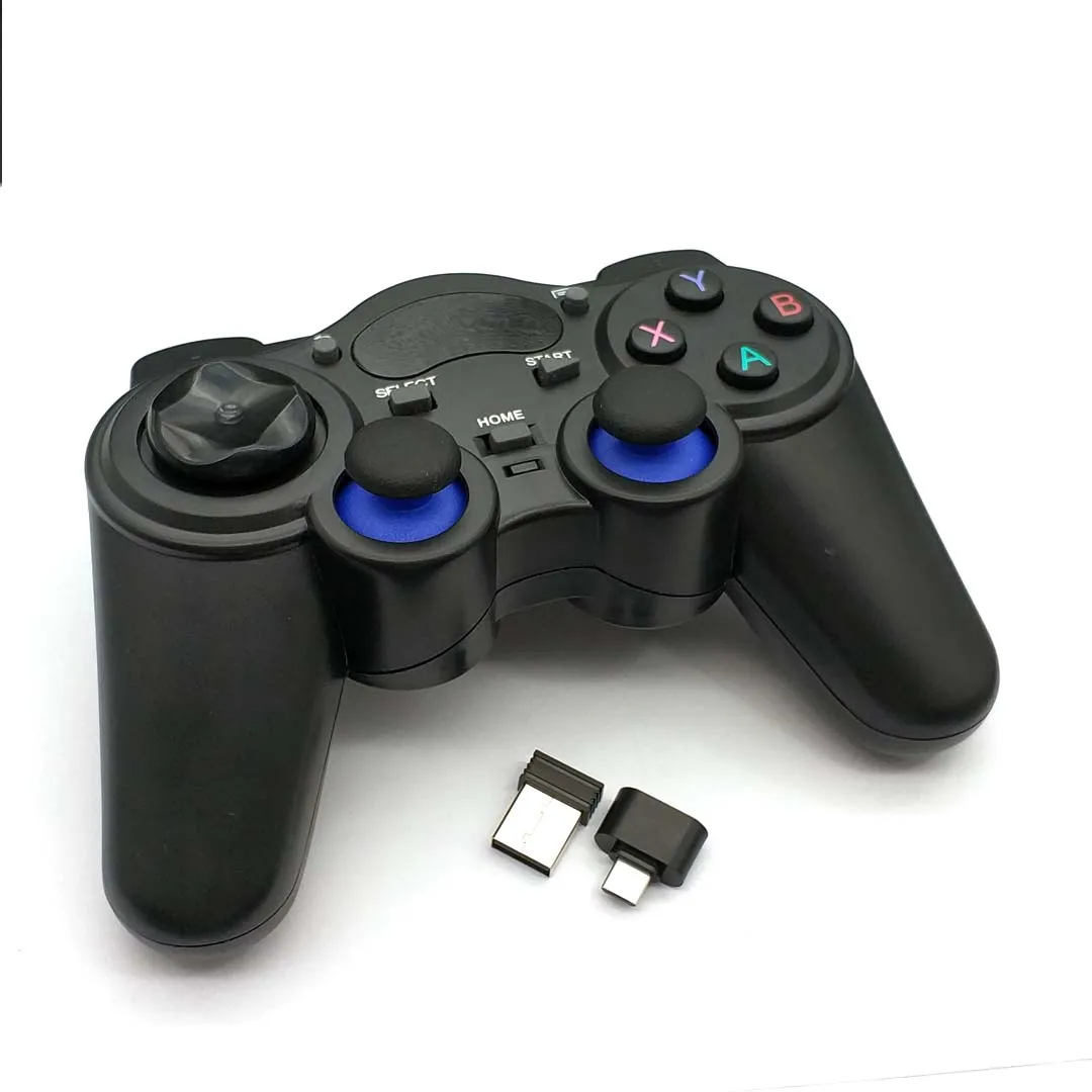 Bezprzewodowy kontroler gier Joypad 2.4GHz Gamepad z Micro USB konwerter OTG Adapter do androida tablety PC TV, pudełko