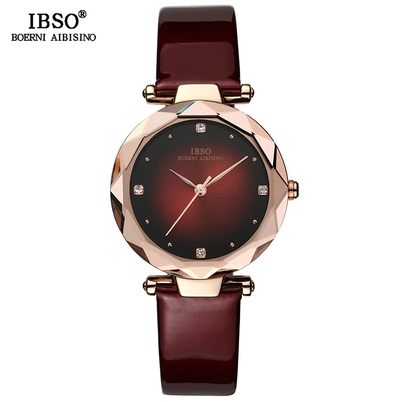 IBSO Brand Luxury Women Wrist Watches Leather Strap Montre Femme Fashion Ladies Quartz Watches For Women Relogio Feminino Clock