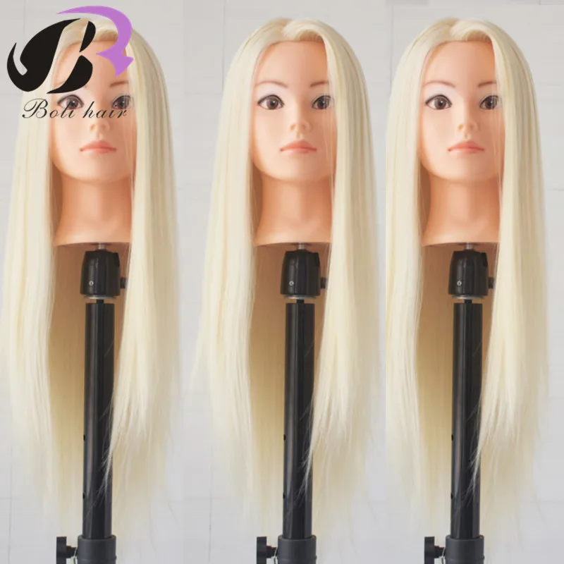 Bolihair 70cm Hairdresser Training Head High Temperature Fiber Female Dummy Head For Hairstyles Practice Hair Head Mannequin