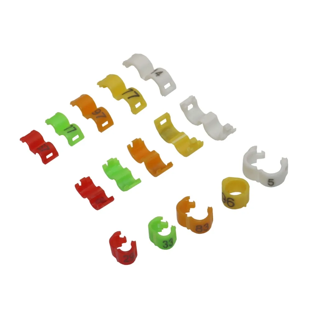 100 Pcs / lot Bird clip ring 2.7mm 3mm 4mm 4.5mm 5mm Plastic foot rings Colorful birds, Acacia birds pigeon All kinds of bird fo