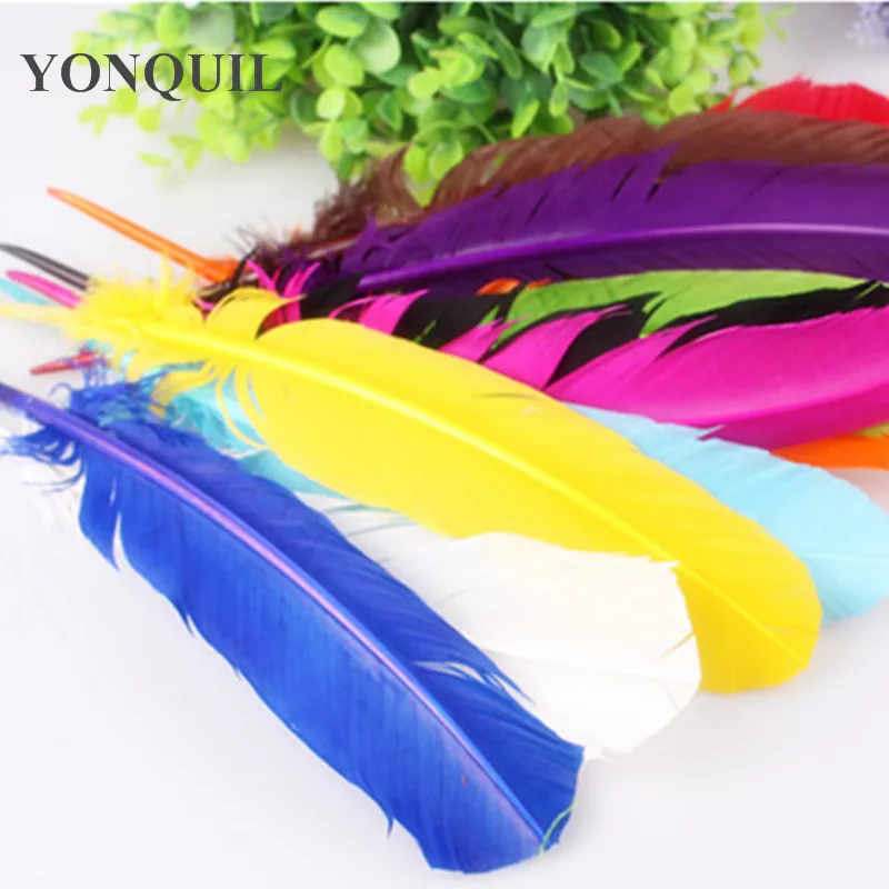 50pcs/Lot 11 Colors Selected 20-30CM Ostrich Feather Hard Rod Headwear&Hat Accessories Ostrich Quill Spines For DIY Millinery