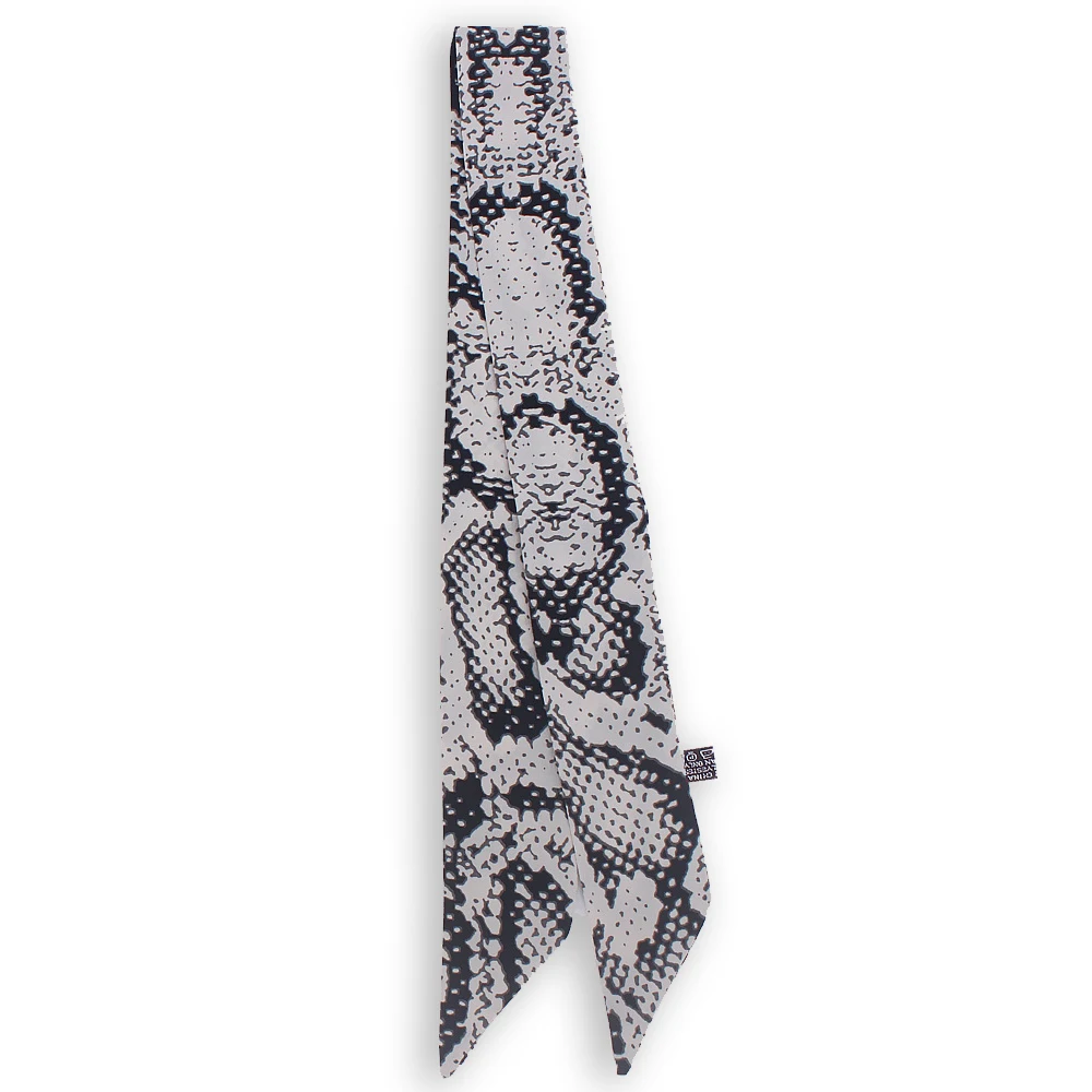 2019 Leopard Snake Skin Print New Bag Skinny Silk Scarf For Women Luxury Foulard Women Tie Fashion Head Scarves For Ladies H1053
