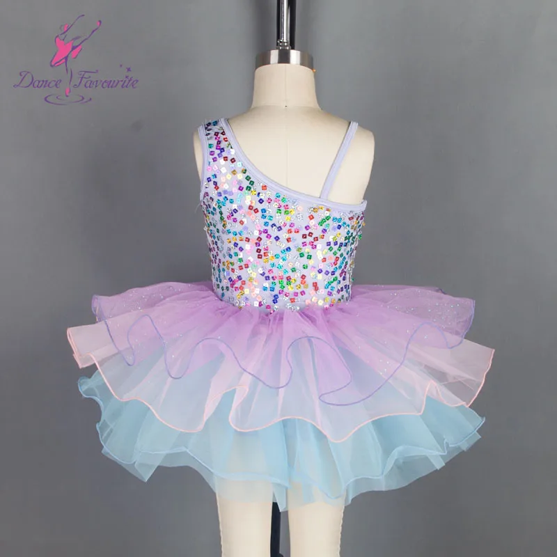 18289  Sequin top bodice ballet tutu girl stage performance ballet tutu mixed color ballet dance costume kid's tutu