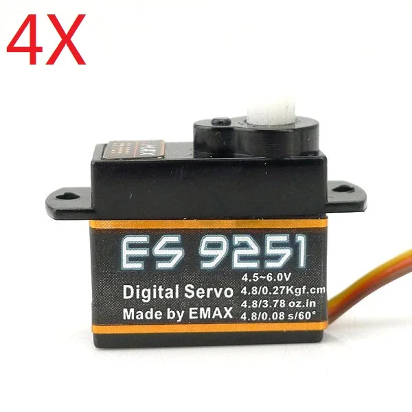 4pcs/lot EMAX ES9051 ES9251 4g Digital Servo Plastic Gear 0.8kg Torque for 3D F3P Airplanes Wholesale Dropship