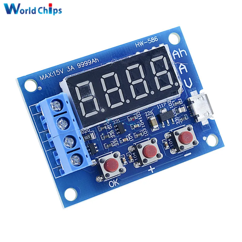 HW-586 ZB2L3 1.2v 12v 18650 Li-ion Lithium Battery Capacity Tester Resistance Lead-acid Battery Capacity Meter Discharge Tester