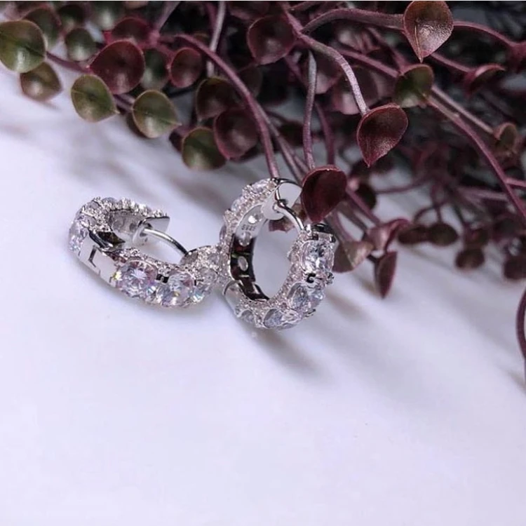 Hotsale New Multi Layer Cubic Zircon Micro Paved Full CZ Hoop Earrings for Women Korean jewelry 925 Sterling Silver Jewelry