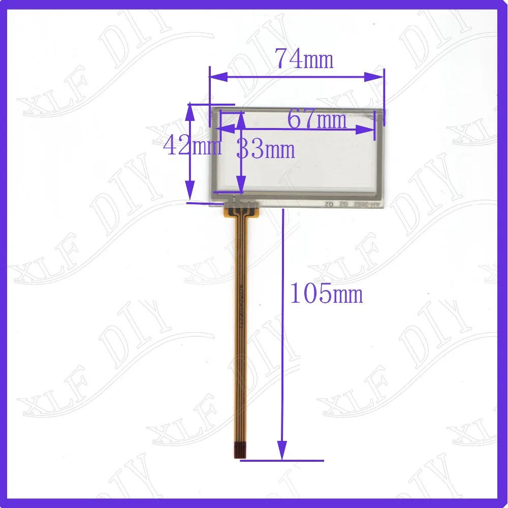 

ZhiYuSun AH2052 3inch 4 lines Resistance screen 74*42mm touch screen panel this is compatible 74mm*42mm