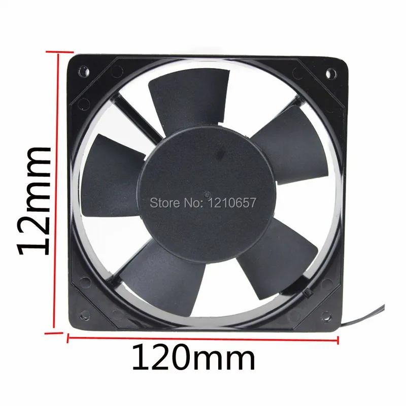 2pieces LOT Gdstime AC 220V 240V 2 wire 12cm 12025s 120x25mm 120mm Metal Industrial Cooling Fan