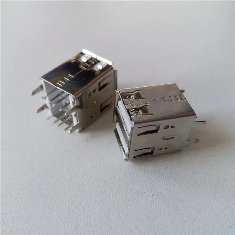 40pcs USB-A Vertical AF female double USB Type A connector 180 degree AF double vertical line USB socket