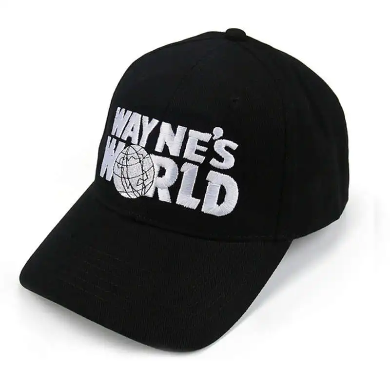 Wayne\'s World Black Cap Hat Baseball Cap Fashion Style Cosplay Embroidered Trucker Hat Unisex Mesh Cap Adjustable Size