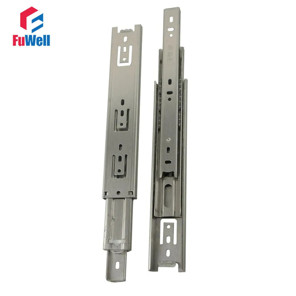 

2pcs 20inch Drawer Slide 45mm Width Stainless Steel Fold Telescopic Ball Bearing Sliding Rail for Furniture Cabinet Drawer