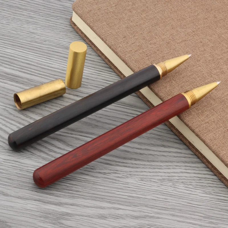 Wood Ballpoint Pen Cover Rotate twist ROLLER ball PEN Spin Stationery Office school supplies Writing Gift