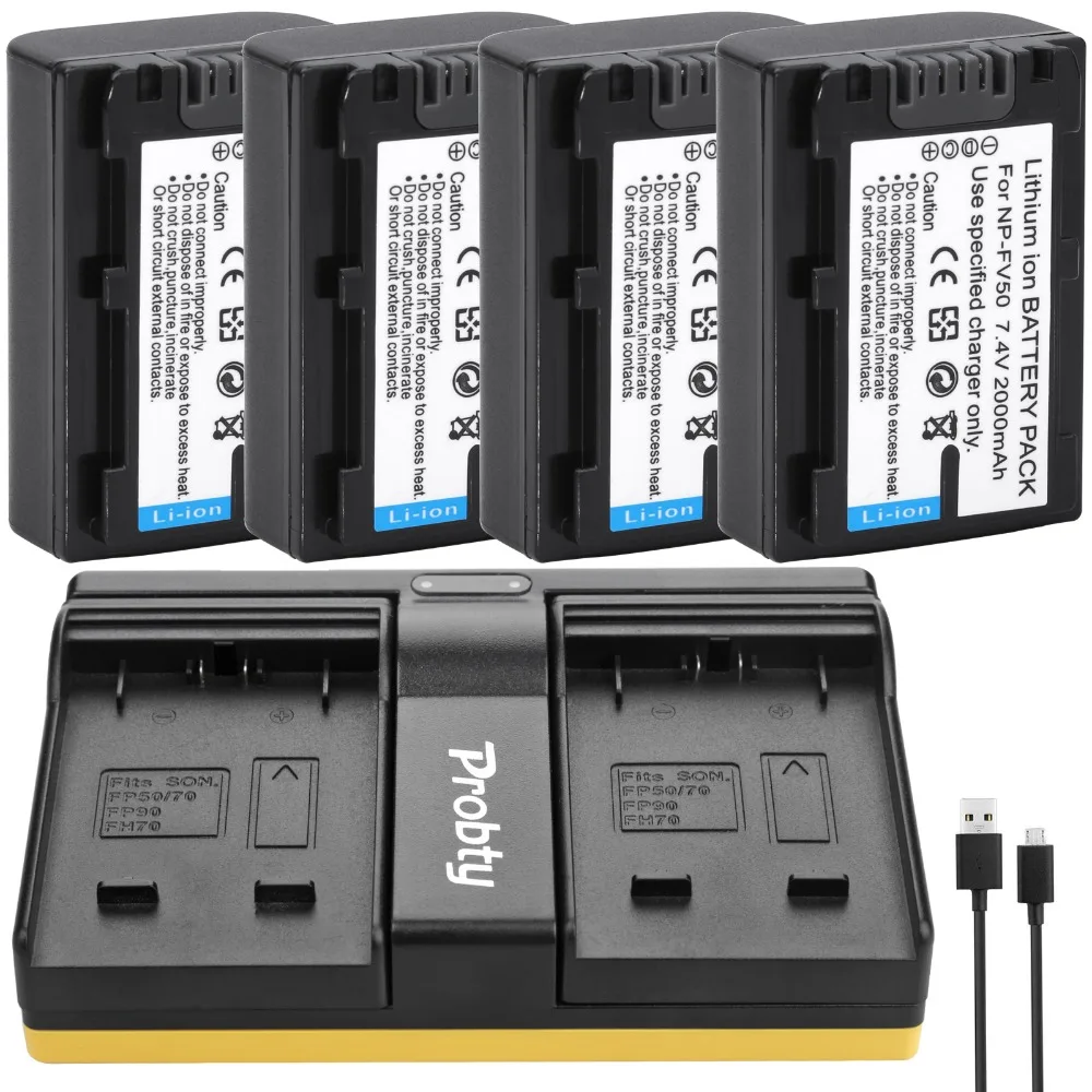 NP-FV50 Battery & Charger For Sony DCR-SR68 SR88 SX44 SX63 SX65 DCR-SR68 HDR-HC9 HDR-XR150  HDR-XR160  HDR-XR260V   HDR-XR350