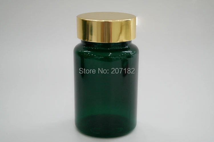 (100PCS/Lot) 100M/100CC Translucent Color Metal Gold Cap PET Bottle, Packing Bottle, Capsule Bottle, Plastic Bottle