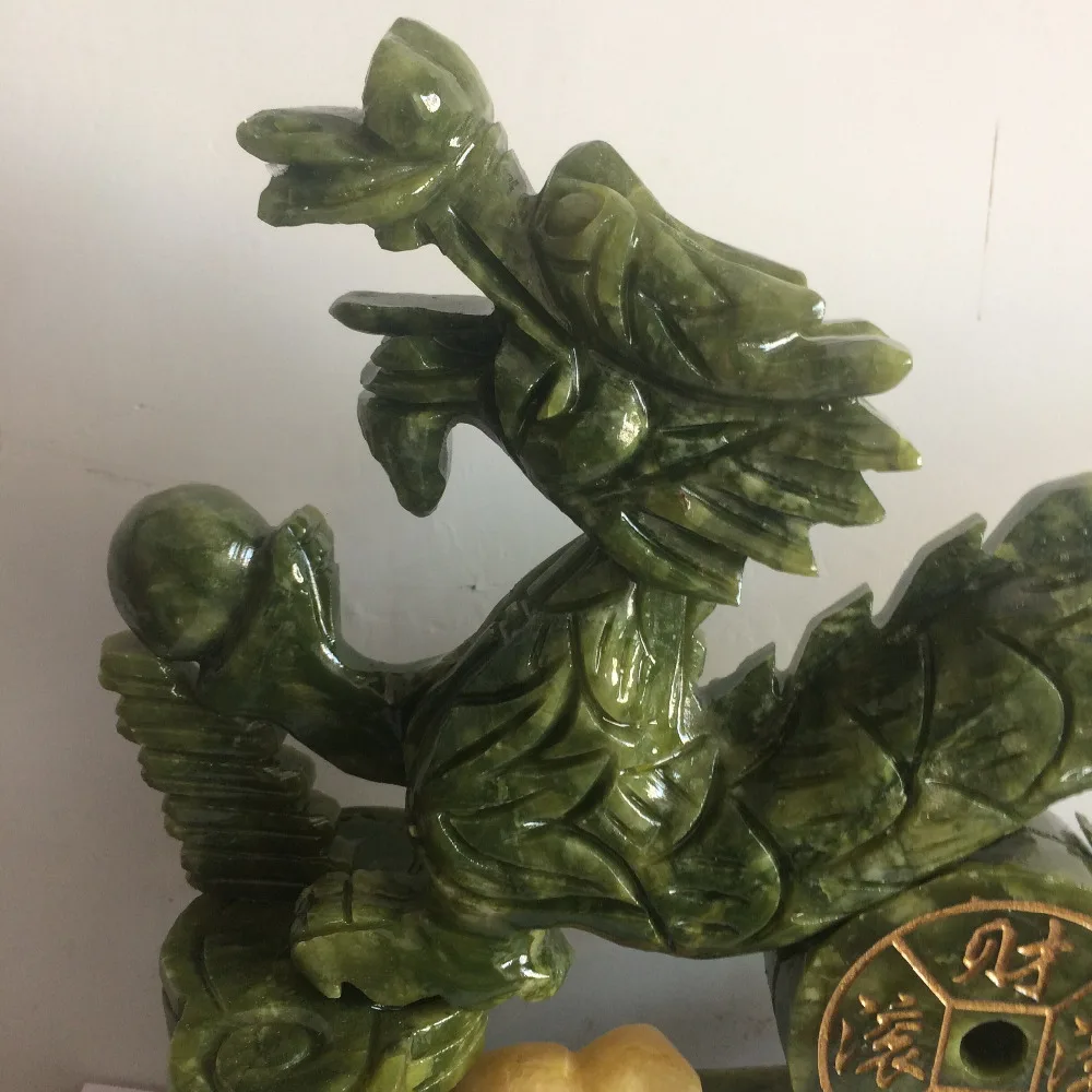 China Southern Taiwan Jade Draak Carving Bloeiend Bedrijf Feng Shui Rijkdom Standbeeld Natuurlijke Handwerk Home Decoratie