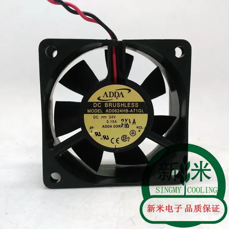 

USED ADDA 6025 AD0624HB-A71GL 24V 0.15A 6cm 2lines frequency cooling fan