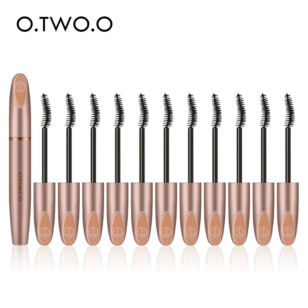 O.TWO.O 12 pçs/set 3D Seda Fibra Mascara de Cílios Preta À Prova D' Água Extensão Lash Mascara Grosso Longos Cílios de Longa Duração