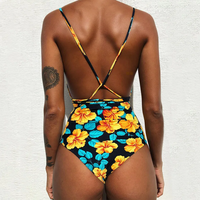9Color Print Hot One Piece Swimwear Women Beach Monokini Swimsuit Trikini Mujer Banador Biquini Maio Maillot Femme Badpak