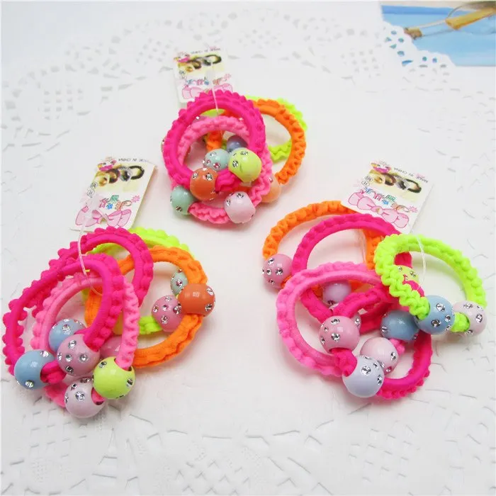 5pcs/lot Hair rubber band accessories cheapest rezinochki wholesale fluorescence candy colors hair elastics