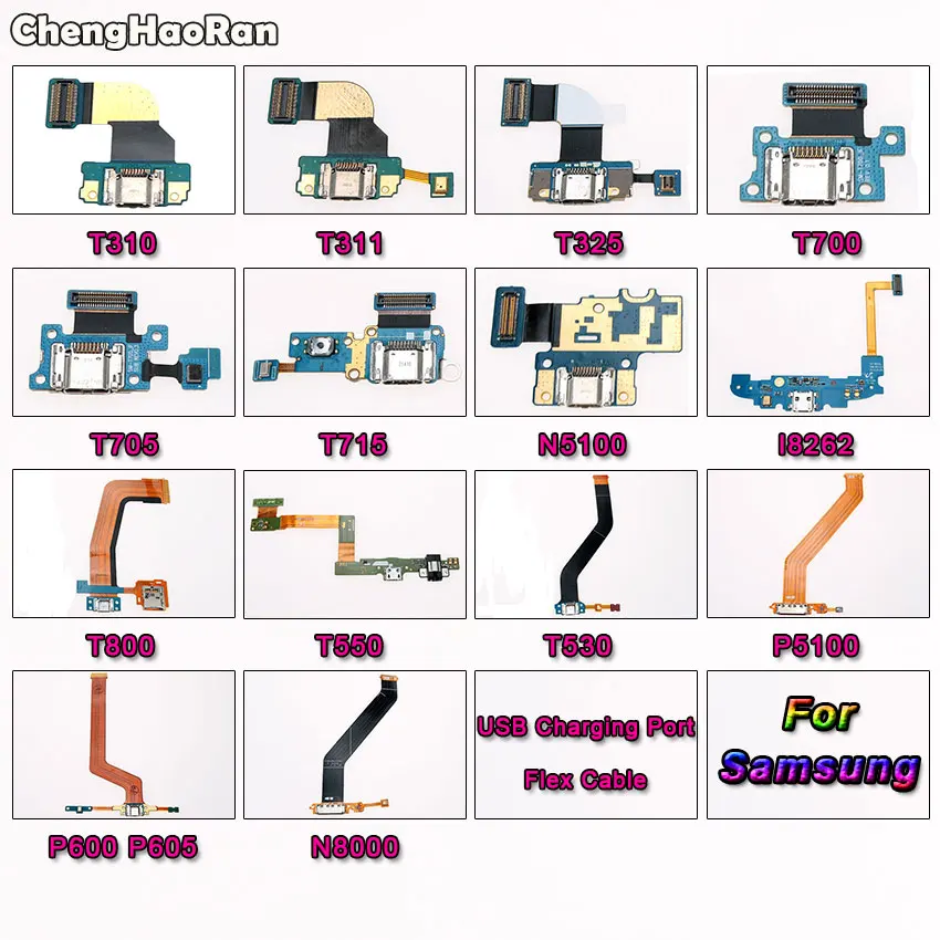 ChengHaoRan USB Charging Dock Port Connector Flex Cable For Samsung Galaxy Tab 3 8.0 T310 T311 T325 T700 T705 N5100 I8262 P5100