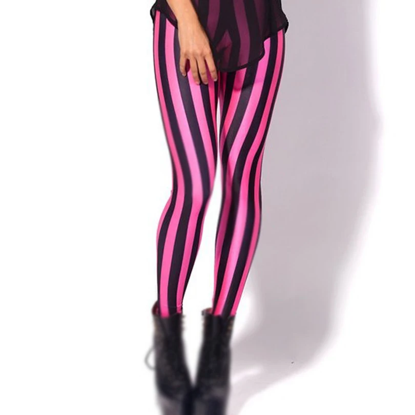 Leggings a righe da donna Leggings Skinny Slim bianco nero rosso rosa giallo a righe primavera estate Running Gym pantaloni elasticizzati pantaloni