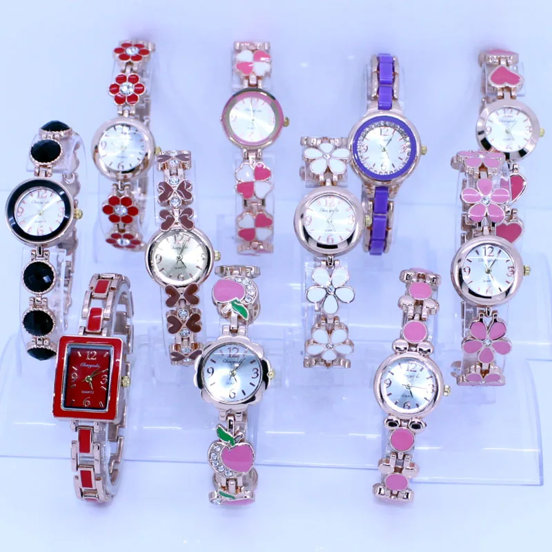 10PCS Wholesale Lot of Colorful Rose Gold Lady Women Watches Quartz Movement Wristwatch Dress Watch Gift JB5T bracelet watches