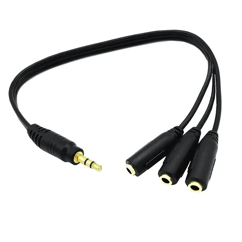 Âm Thanh Stereo 3.5Mm Cáp Chia Âm Thanh Mạ Vàng 3.5Mm (1/8 Inch) TRRS Stereo Cắm Nam Đến 3X1/8 Inch 3.5Mm Stereo Jack Nữ