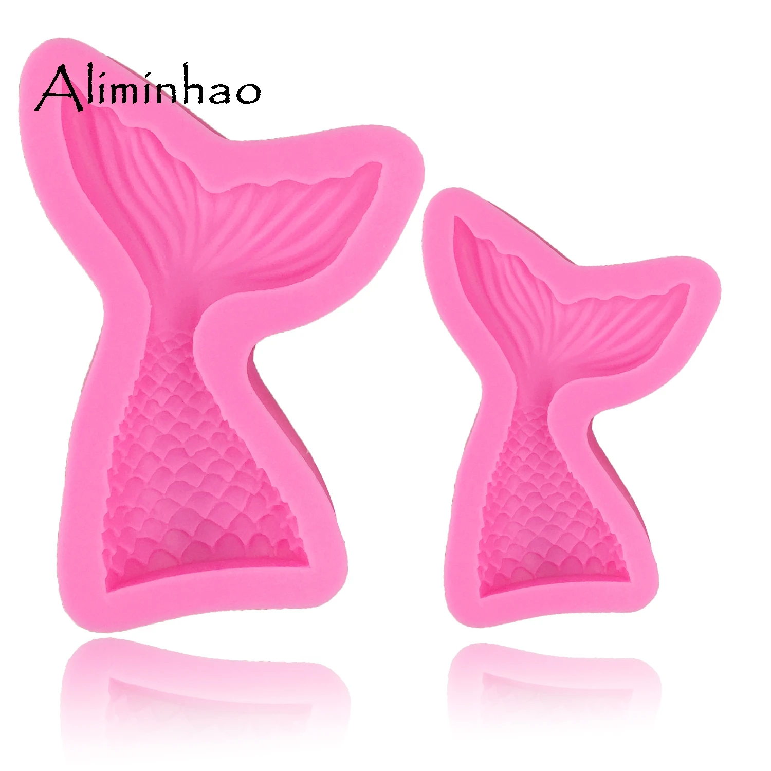 B0562 Mermaid Tail Fondant chocolate Moulds Silicone Mold Cake Decorating Baking Tools Handmade Soap Mold Fish Fork tail