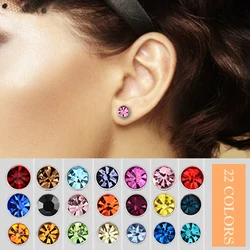 Joyme jewelry Hot Selling New Fashion Silver Plated Round AAA Zircon Stud Earring For Women Cheap Jewelry Accessories Wholesale