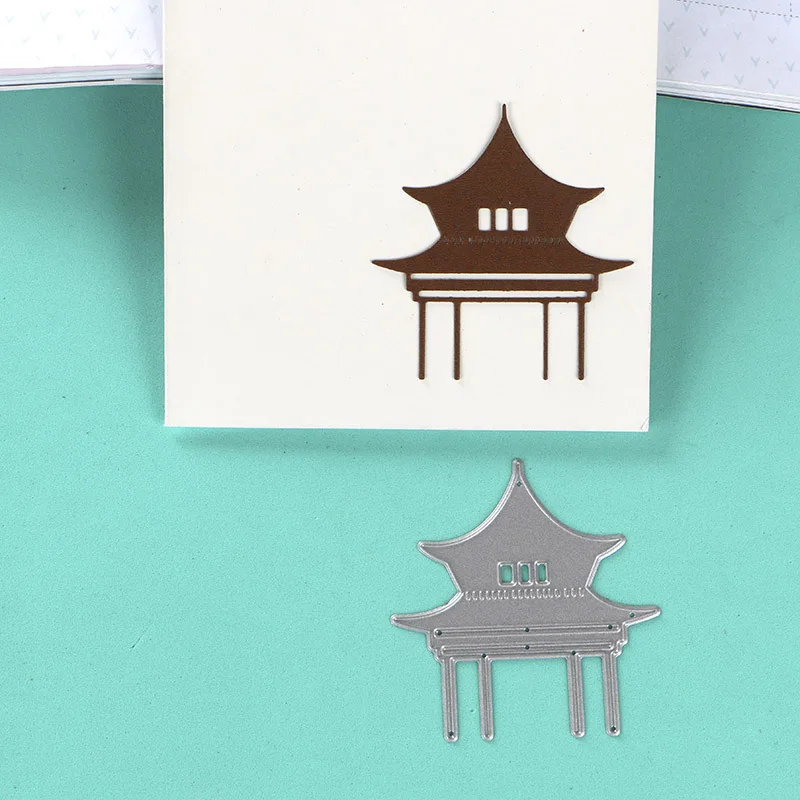 DUOFEN METAL CUTTING DIES Asian pavilion and torii for DIY papercraft projects Scrapbook Paper Album