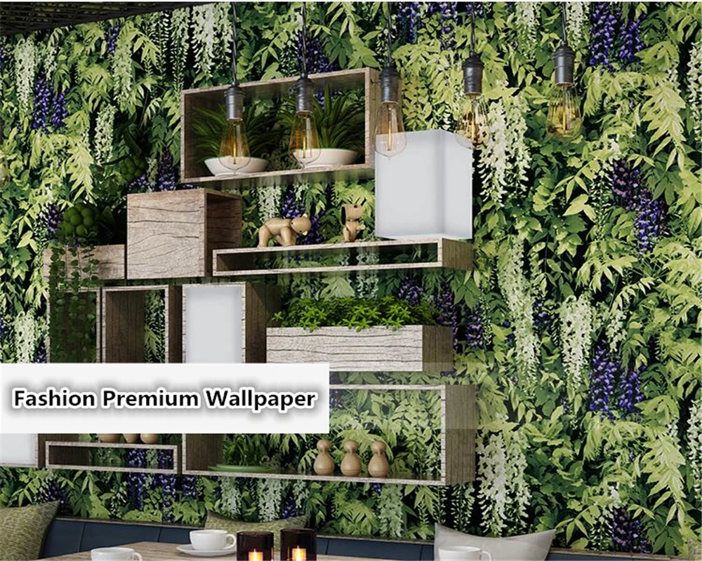 

beibehang Advanced Fashion Restaurant Tea Fast Food Snack Decor Wall paper Retro Casual Bar Fresh Background 3d Wallpaper behang