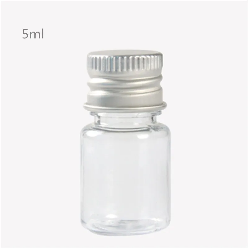 100*5/8/10/20/30/50ML Screw Cap Bottle Clear Plastic Cosmetic Shampoo Container Empty Lotion Shower Gel Refillable Aluminum Lid