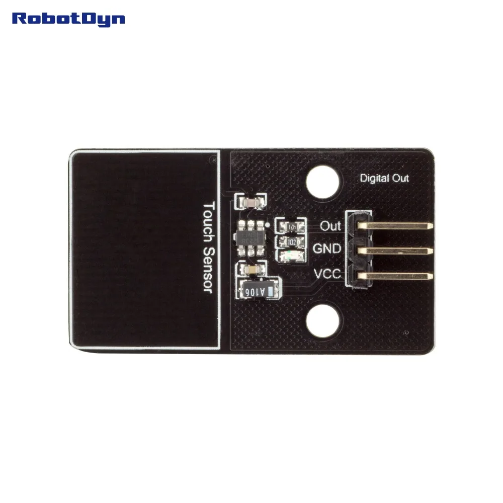 Digital capacitive touch switch sensor. Double side touch area. Module.