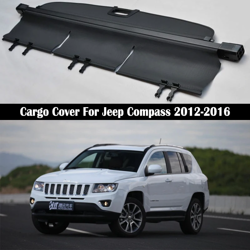 

Rear Cargo Cover For Jeep Compass 2012 2013 2014 2015 2016 privacy Trunk Screen Security Shield shade Auto Accessories