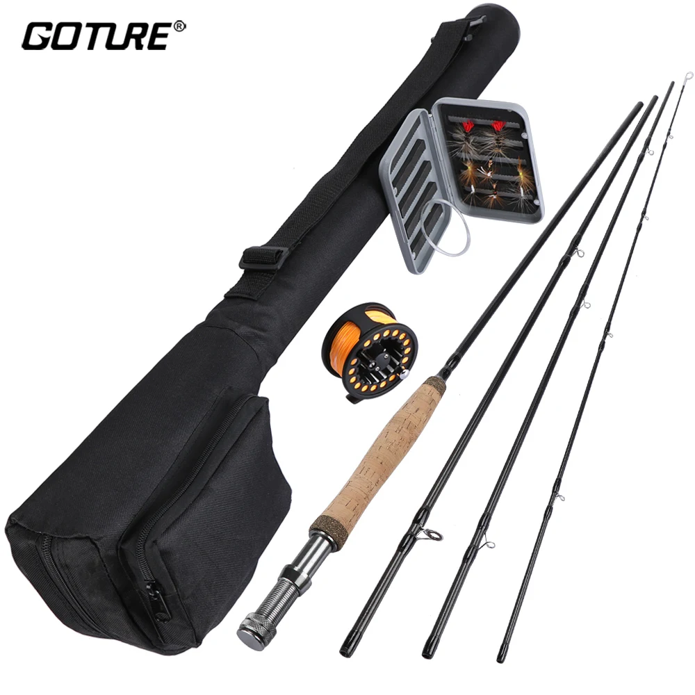 

Goture 5/6 Fly Fishing Rod Set 2.7m Carbon Fly Fishing Rod Reel with Line Files Line Connector Fly Fishing Rod Combo