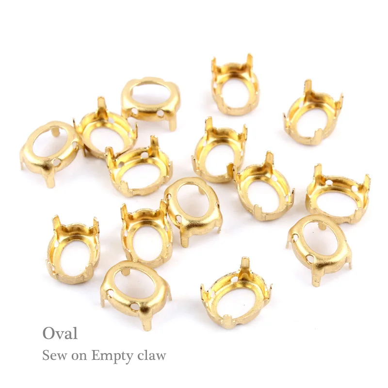 Hot Sale! Sew on Empty Claw Oval Gold/\