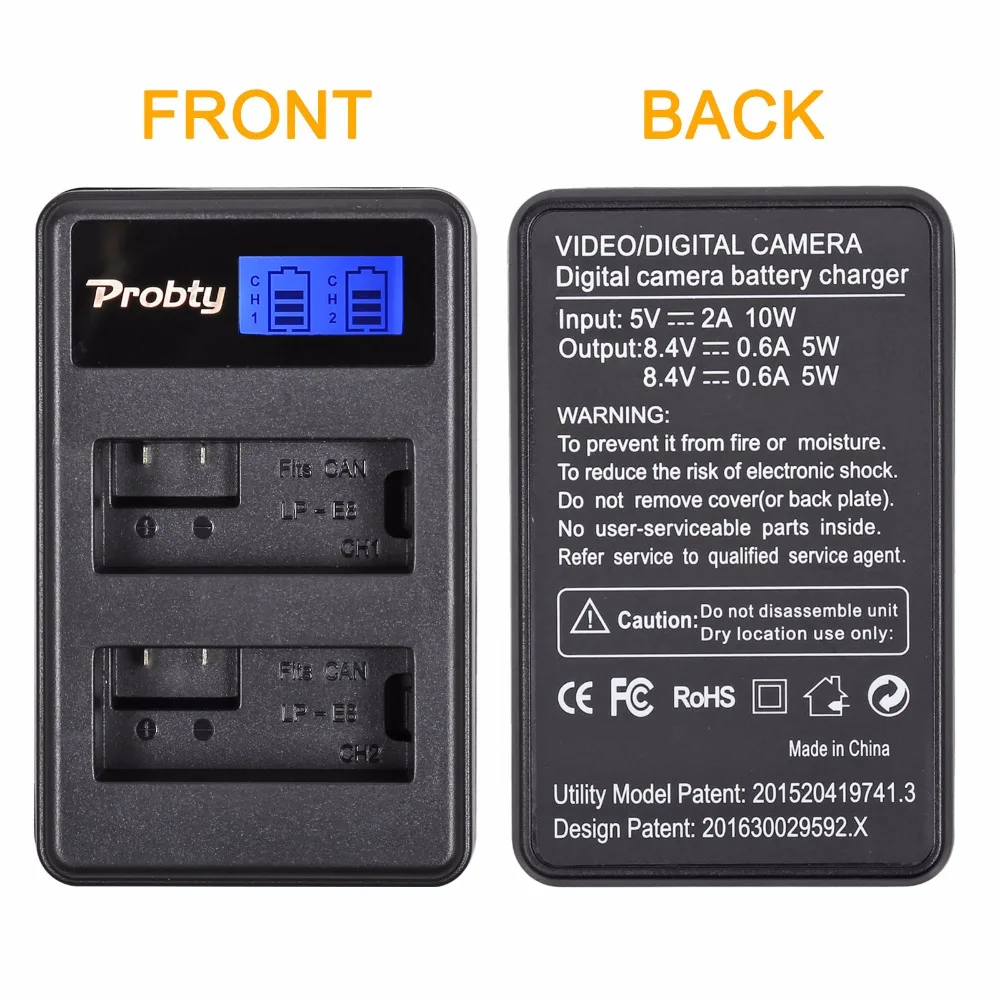 For Canon LP-E8 LP E8 LPE8 LCD USB Dual Charger for Canon EOS Rebel T2i T3i T4i T5i EOS 550D EOS 600D EOS 650D EOS 700D Camera