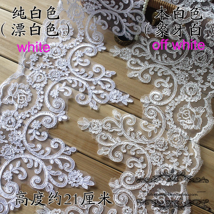 

6yards Car-bone Eyelash Lace Accessories Wedding Veil Headdress Handmade DIY Clothing Lace Trim Applique Lace Patch Fabric