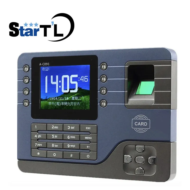 A-C091 tcp biométrico fingerprint time clock recorder comparecimento empregado eletrônico inglês perfurador leitor máquina