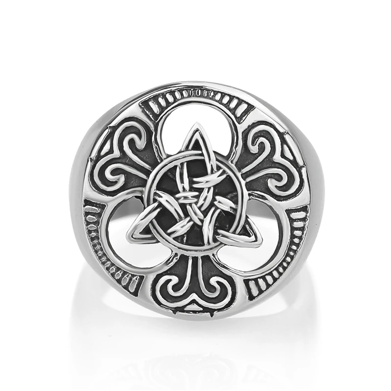Mens Boys Celtic knot Magic 316L Stainless Steel Ring Biker Vintage jewelry Size 7-15