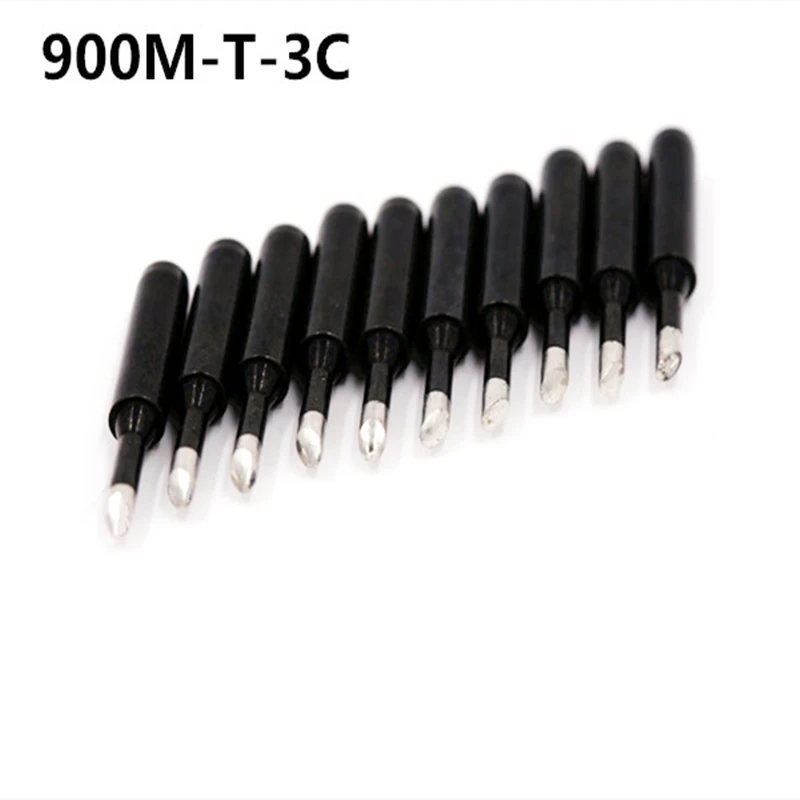 

900M-T-3C 10PCS Lead-free Soldering Iron Tips Black Metal Welding Tips 900M-T for Hakko Rework Soldering Station Tool Kits