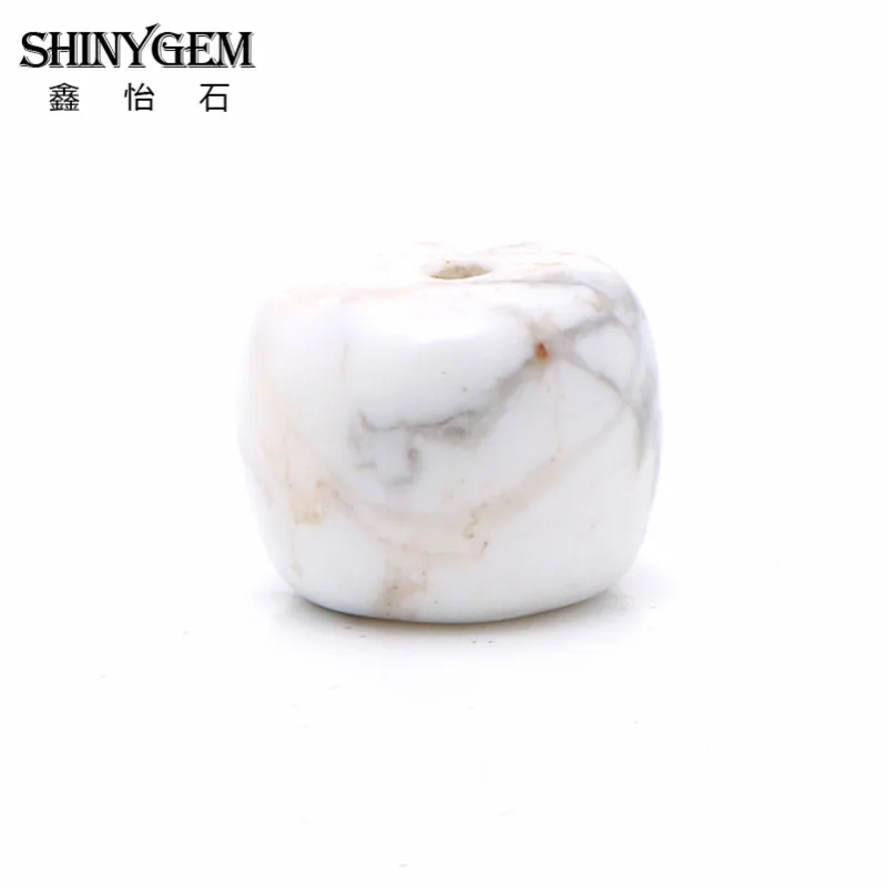 

SHINYGEM 2020 Natural Stone 5x8mm8x10mm Semi-Precious Charm Howlite Loose Spacer Bead for DIY Jewelry Making Wholesale 20pcs