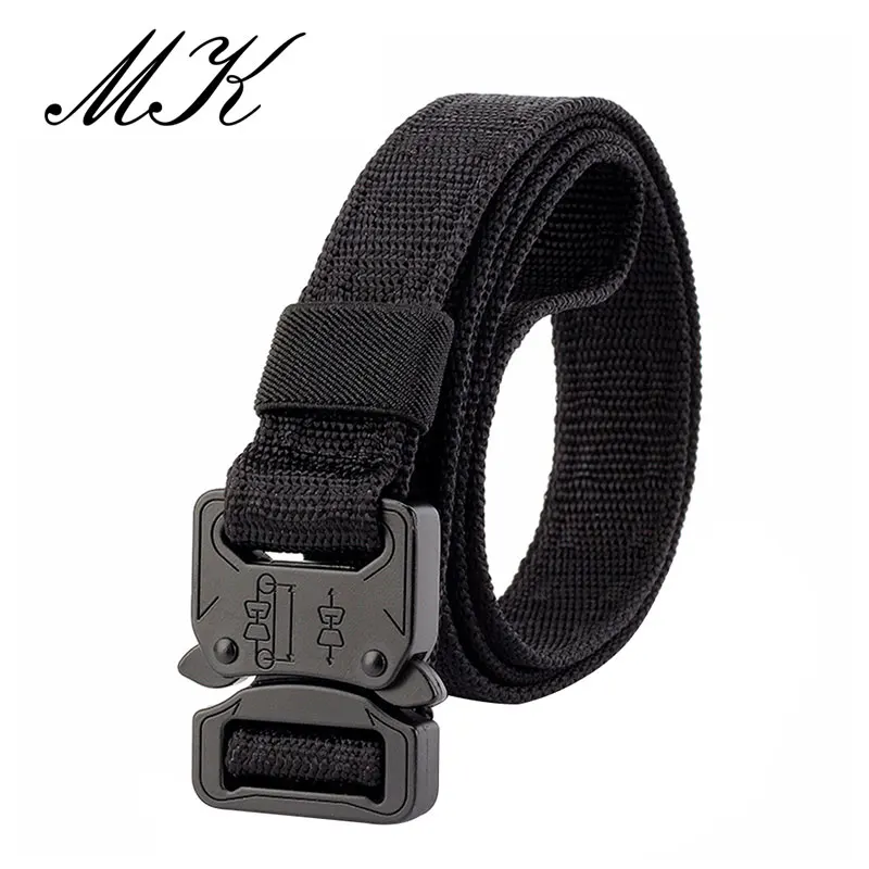 Maikun Nylon Belts for Men Army Tactical Men\'s Belt Metal Buckle Belt Male Thin Belt 2.5CM