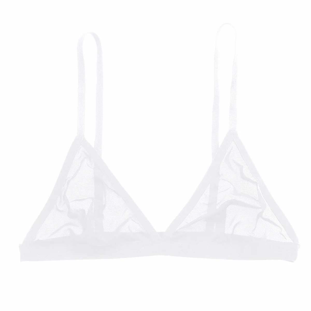 TiaoBug Women Sexy Lingerie Adjustable Straps Bralette Wire-free Unlined Soft Sheer Mesh Bra Lady Intimates Breathable Underwear