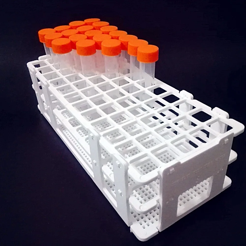 Plastic Test Tube Rack for 16mm*60 Wells, White,Detachable(60 Hole),15ml tube box.