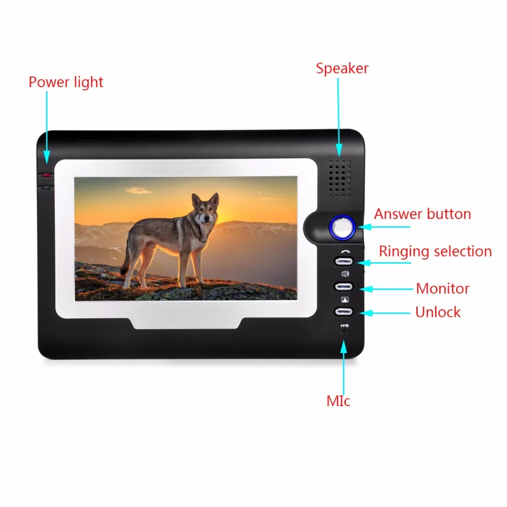 SmartYIBA 7 "TFT Farbe LCD Monitor Video Tür Sprechanlage Türklingel System Kit Entsperren IR Nachtsicht Regendicht Kamera Video