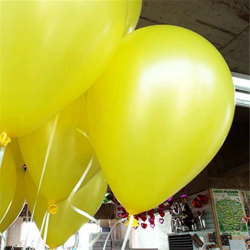 20pcs 10inch Yellow Latex Balloons Air Balls Inflatable Wedding Party Decoration Birthday Kid Party Float Balloons Classic Toys